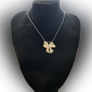 Le Vian 14Kt white gold bow necklace with diamond and colored gems